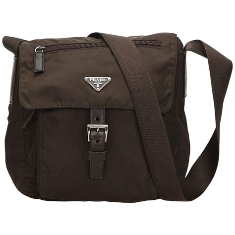 prada brown leather briefcase|Prada messenger bag female.